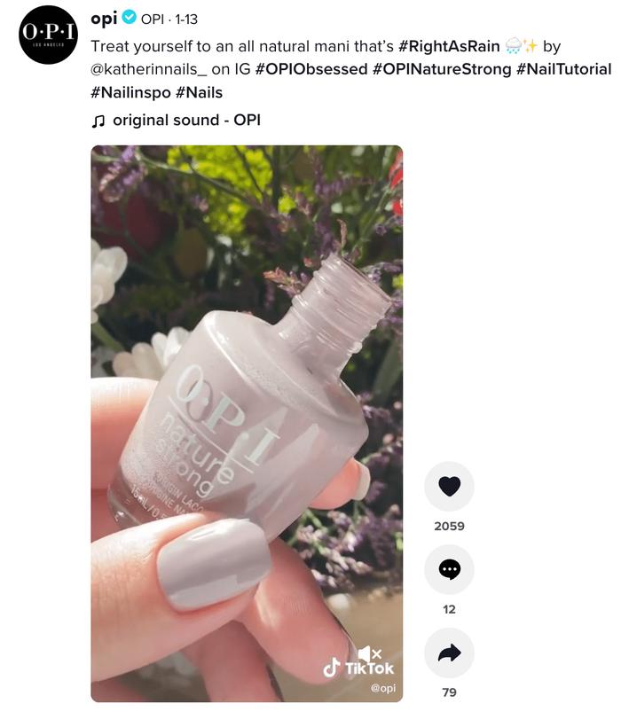 OPI uses TikTok to promote their products.