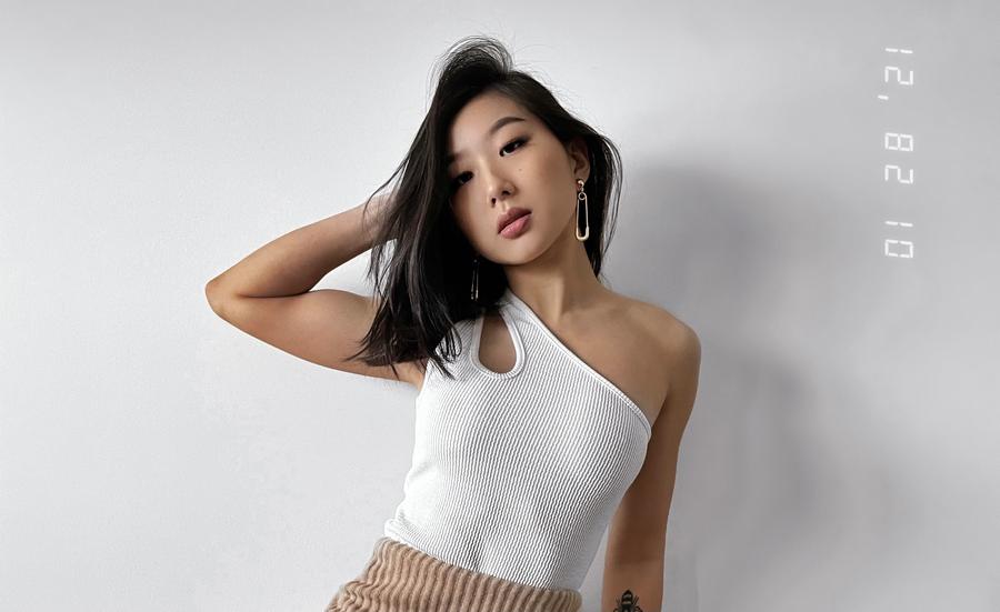 Influencer being photographed